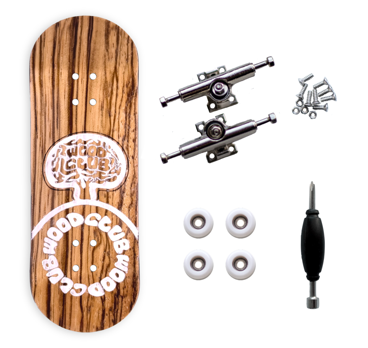 WoodClub Fingerboard en bois de 34mm - Noir