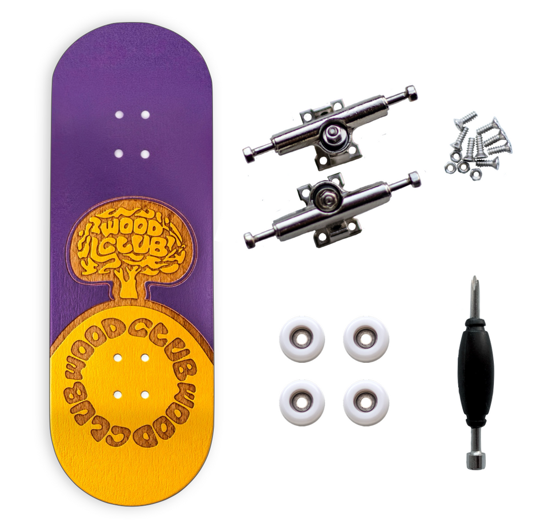 WoodClub Wooden Fingerboard 32mm - "Purple Dip"