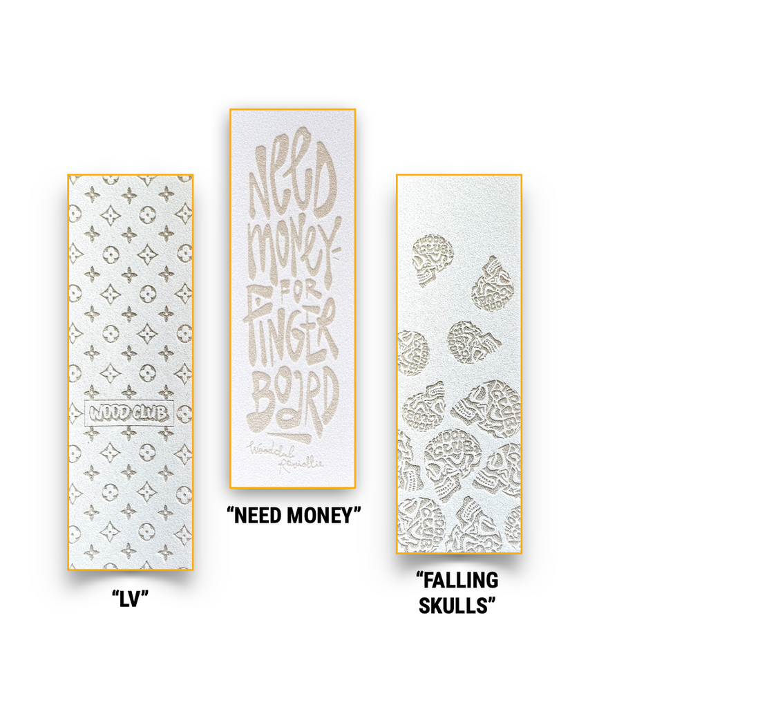 Choose Your 3-Pack – WoodClub Fingerboard Tape EXCLUSIVE White