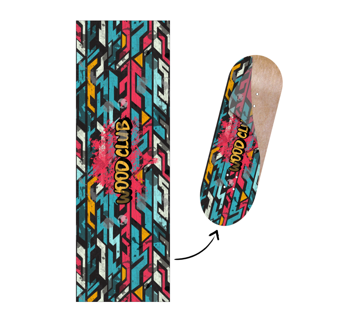 WoodClub Graphic Deck Wrap - "COLORS" - Wooden Fingerboards