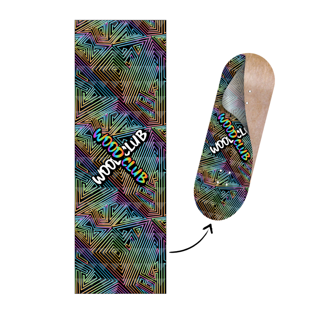 WoodClub Graphic Deck Wrap - "HALLUCINATION" - Wooden Fingerboards