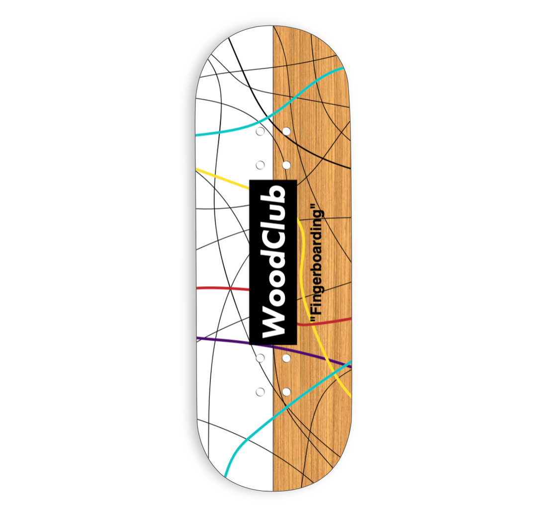 WoodClub Graphic Deck Wrap - "WOOD LINES" - Wooden Fingerboards