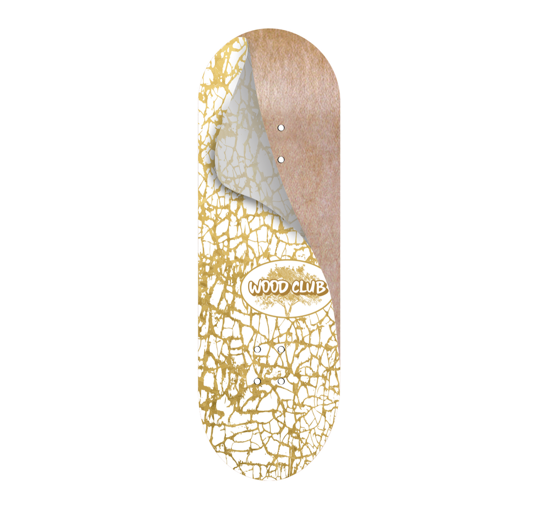 WoodClub Graphic Deck Wrap - "GOLDEN" - Wooden Fingerboards