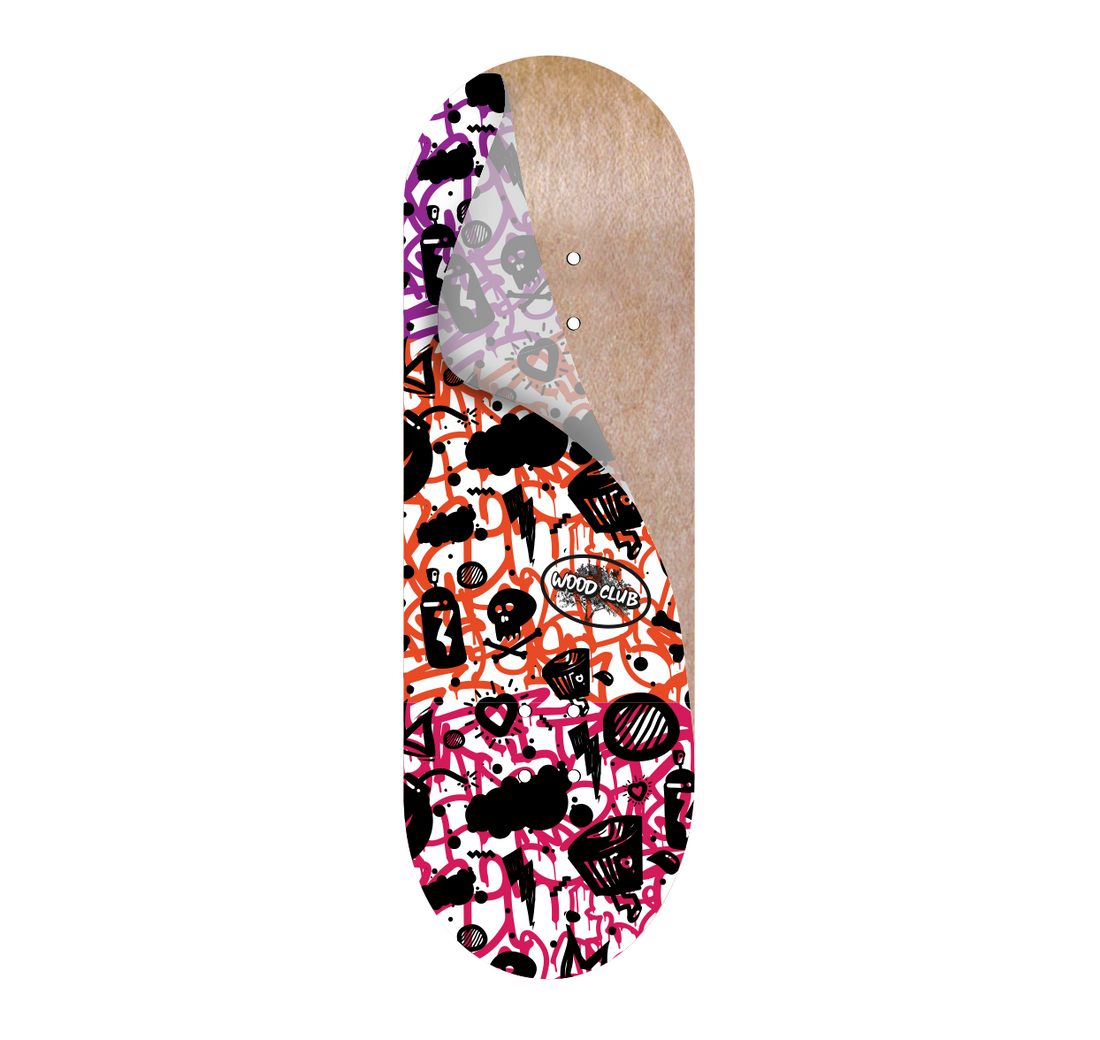 WoodClub Graphic Deck Wrap - "SPRAY" - Wooden Fingerboards