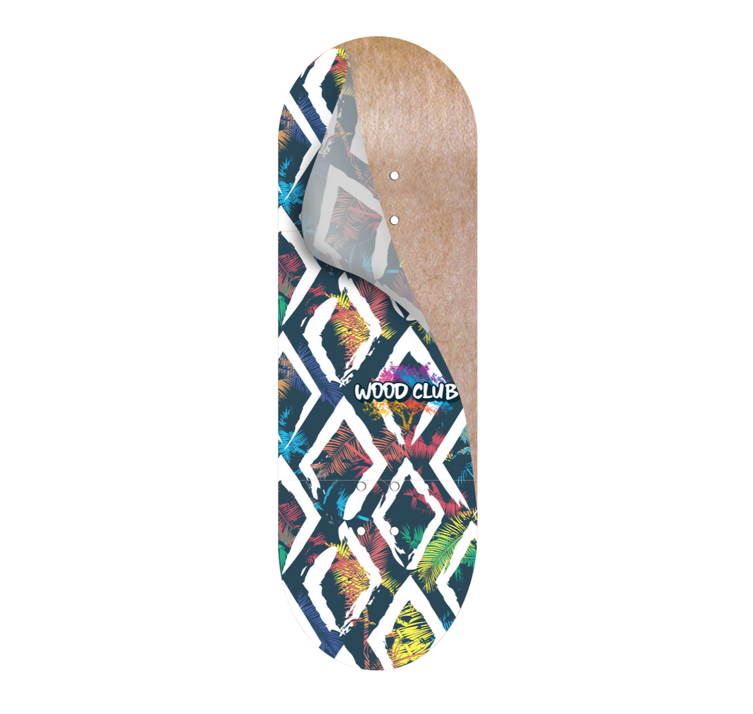 WoodClub Graphic Deck Wrap - "PALMS" - Wooden Fingerboards