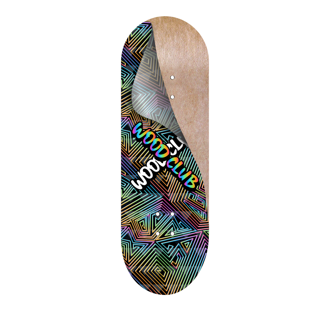 WoodClub Graphic Deck Wrap - "HALLUCINATION" - Wooden Fingerboards