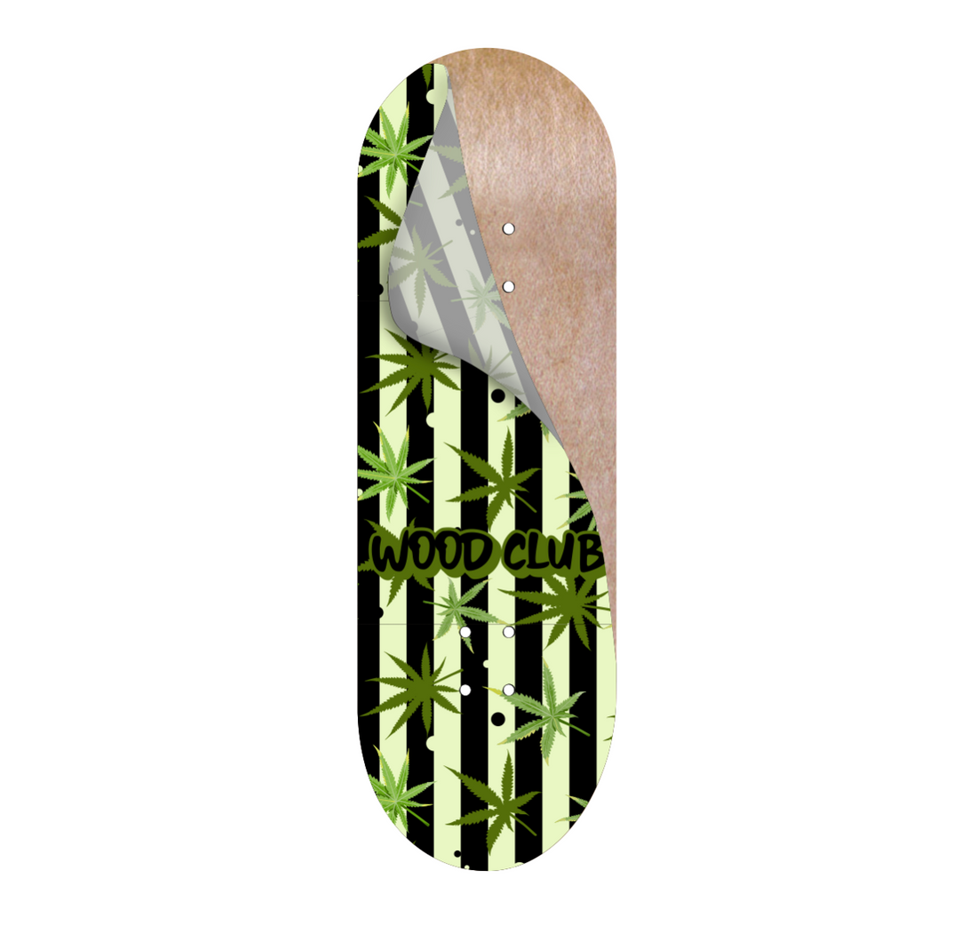 WoodClub Graphic Deck Wrap - "LEAVES" - Wooden Fingerboards