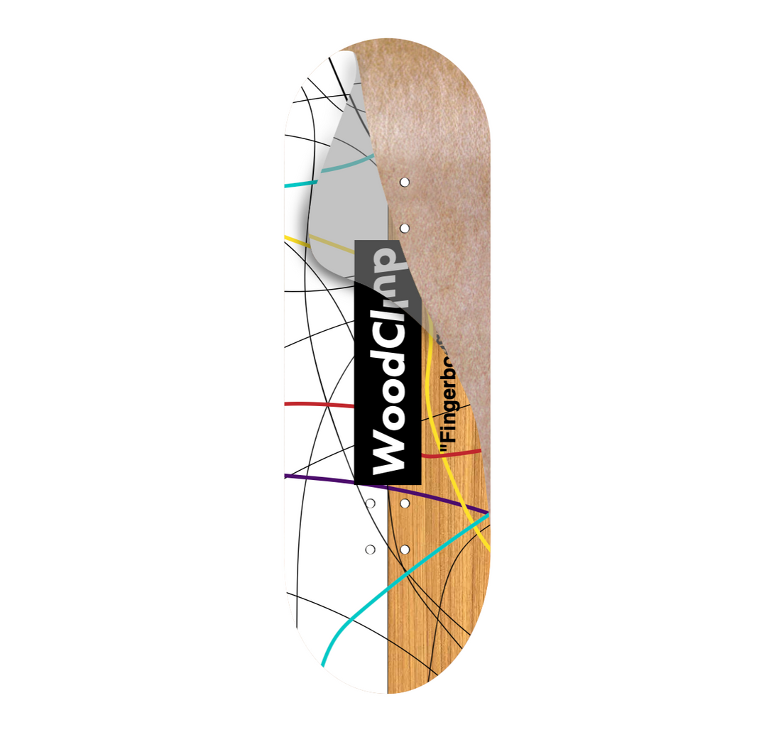 WoodClub Graphic Deck Wrap - "WOOD LINES" - Wooden Fingerboards